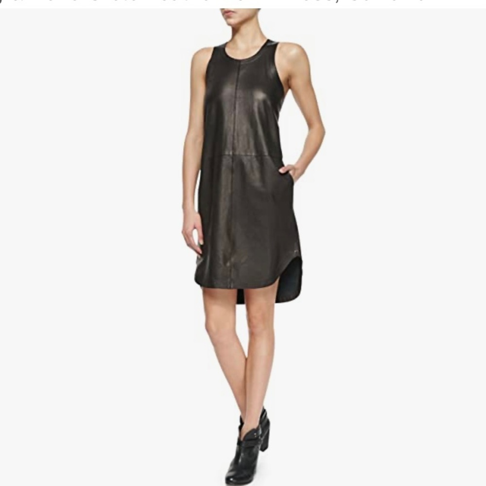 RAG & BONE Crete Leather RacerBack Tank Dress 4